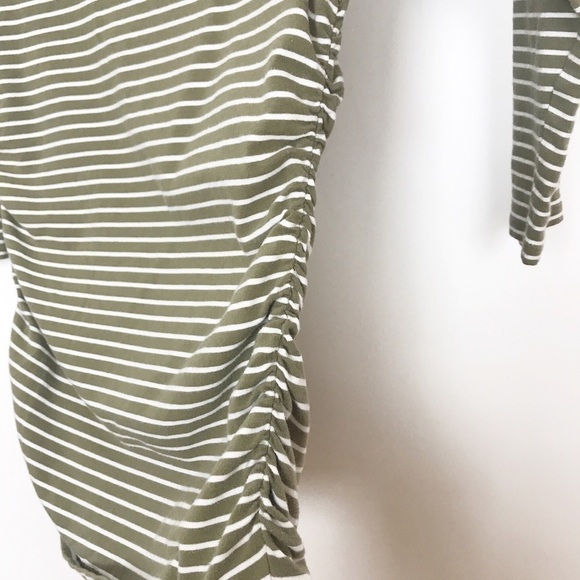 Michael Michael Kors khaki/white striped top w/zip - Picture 6 of 8